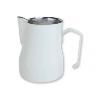 Pitcher Para Arte Latte Acero Blanca