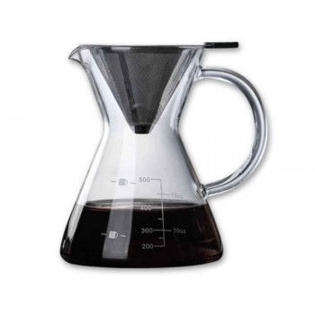 Cafetera Pour Over Metal Vidrio 500 Ml